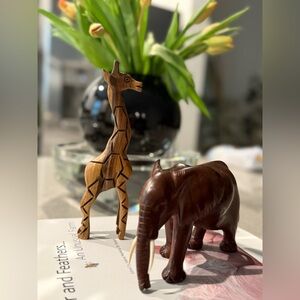 Wooden Giraffe Figurine